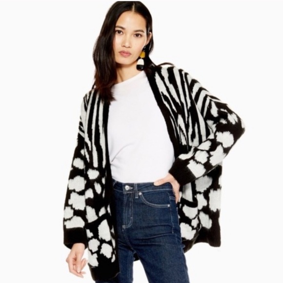 Topshop Sweaters - NWT Topshop Zebra Print Cardigan